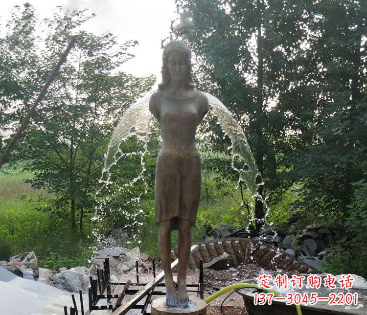 温州铜雕园林天使雕塑摆件