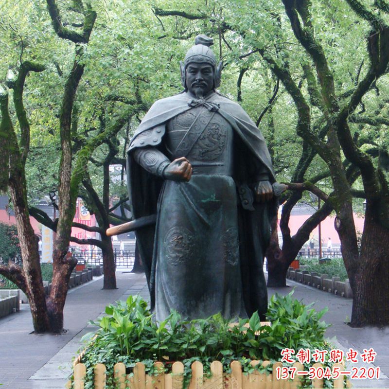 温州铜雕岳飞雕塑-公园园林历史名人中国古代民族英雄人物雕像