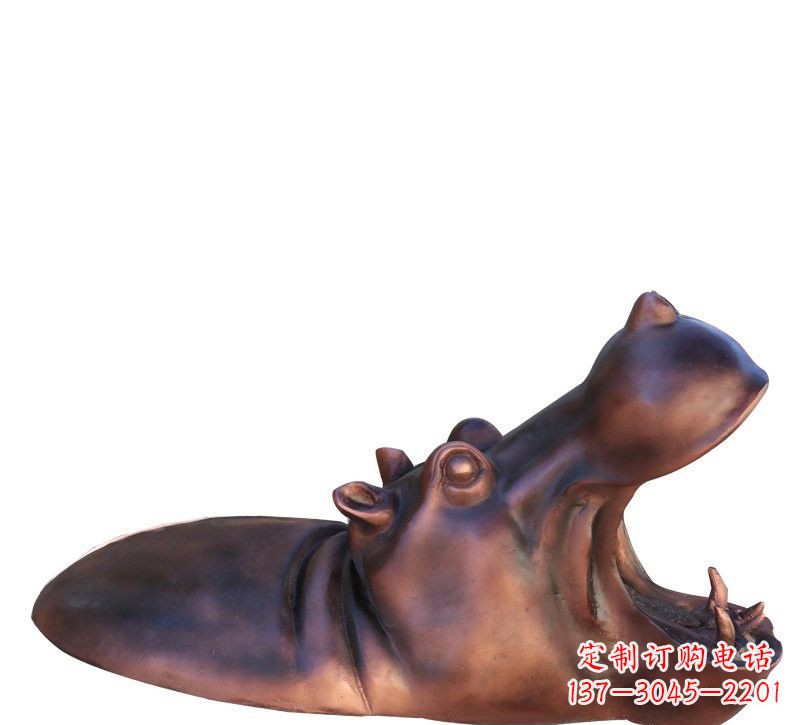 温州铜雕张嘴河马