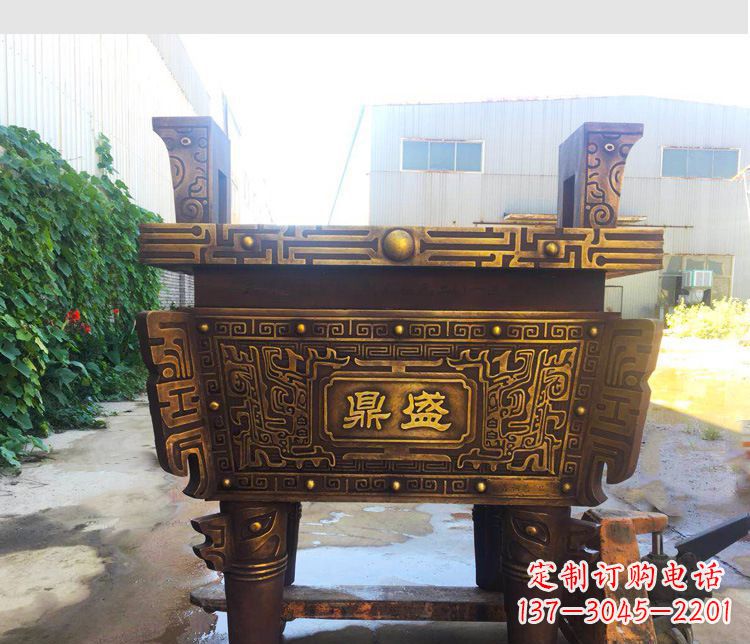 温州铜雕招财鼎盛香炉