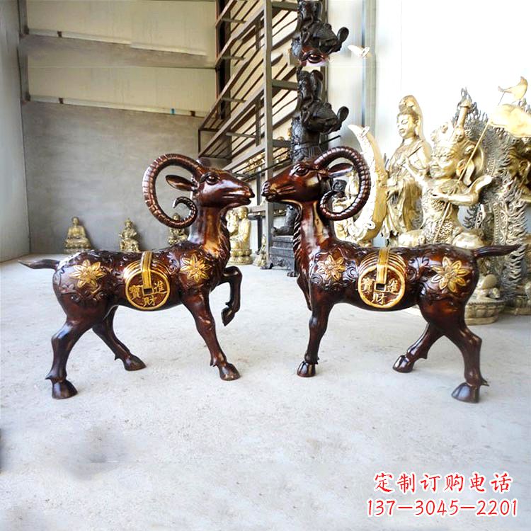 温州铜雕招财山羊