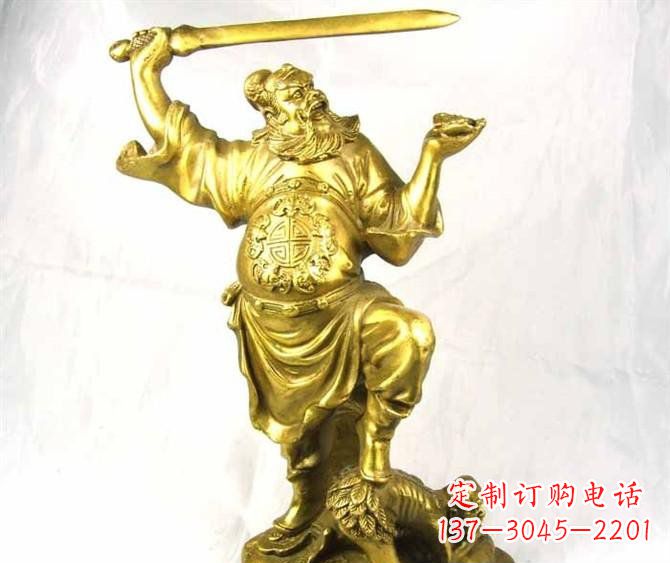 温州铜雕赵公明古代人物雕塑