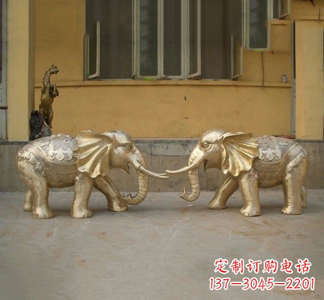 温州铜雕招财小象