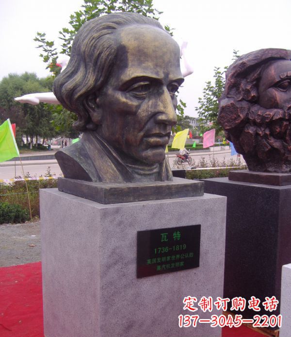 温州瓦特胸像名人铜雕 (2)
