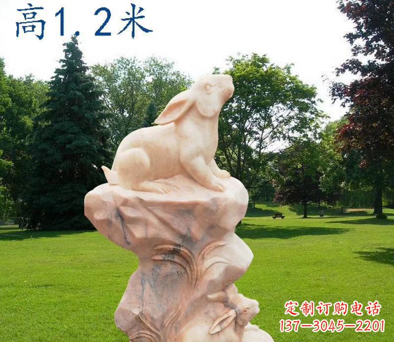 温州晚霞红12生肖动物石雕