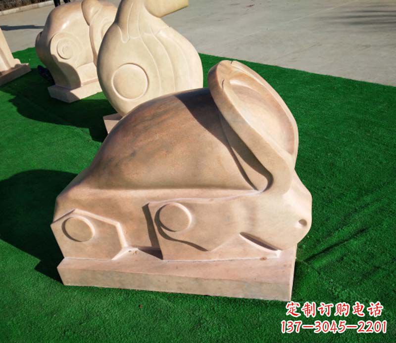 温州晚霞红抽象十二生肖石雕