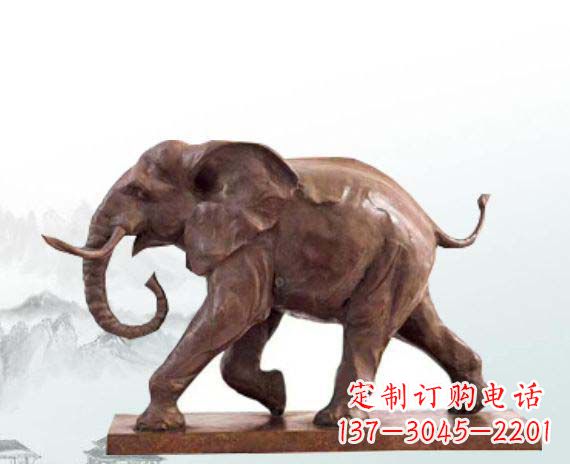 温州晚霞红大象公园动物石雕