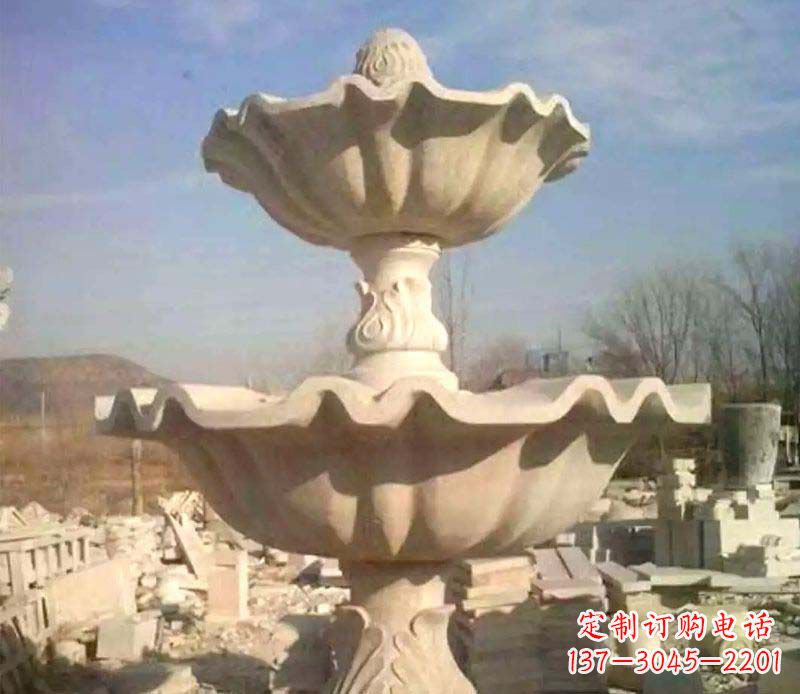 温州晚霞红大型喷泉石雕