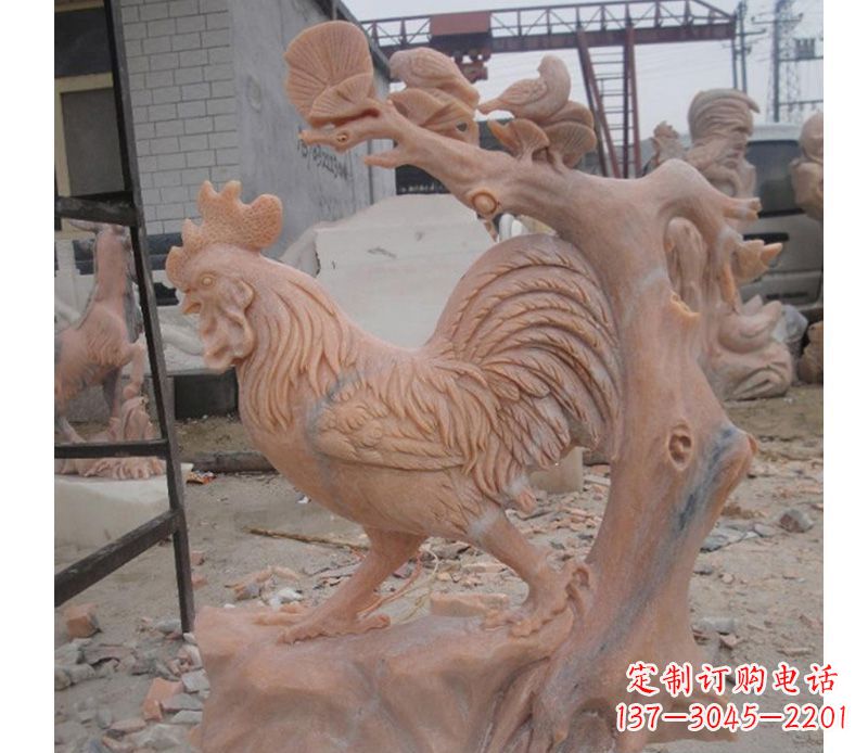 温州晚霞红公鸡雕塑