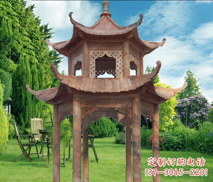 温州晚霞红公园建筑凉亭