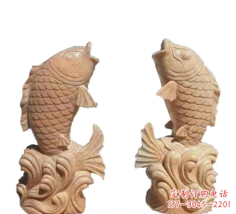 温州晚霞红公园喷水鲤鱼石雕