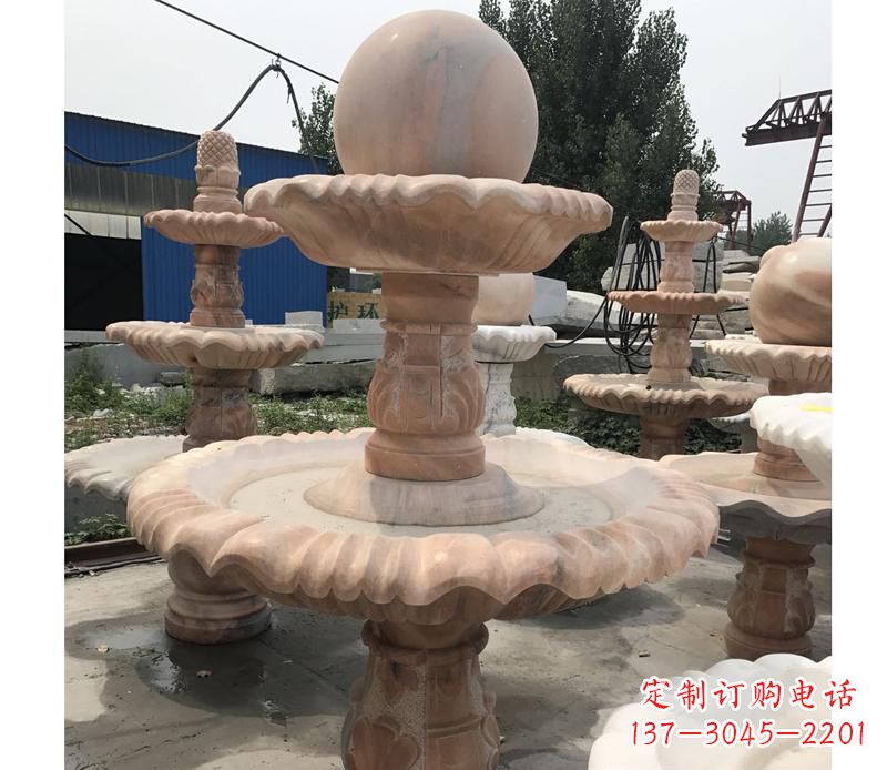 温州晚霞红景观风水球雕塑