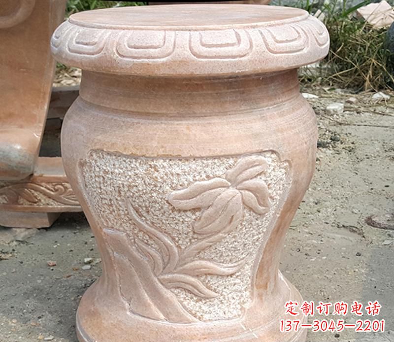 温州晚霞红景观蝴蝶石凳