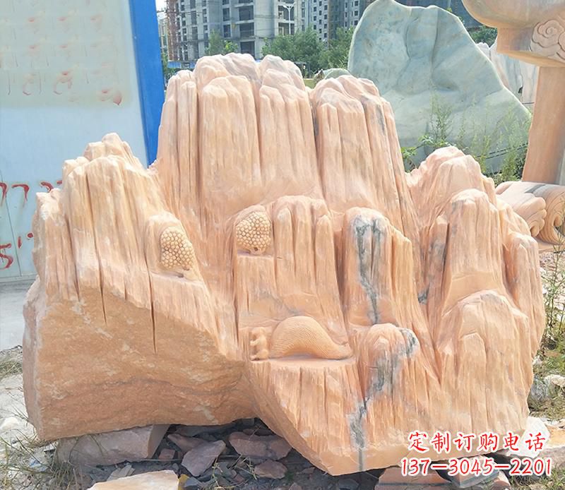 温州晚霞红景观假山雕塑