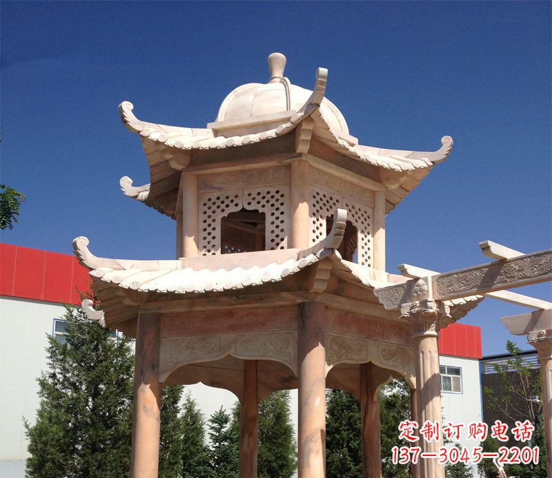 温州晚霞红景观凉亭雕塑