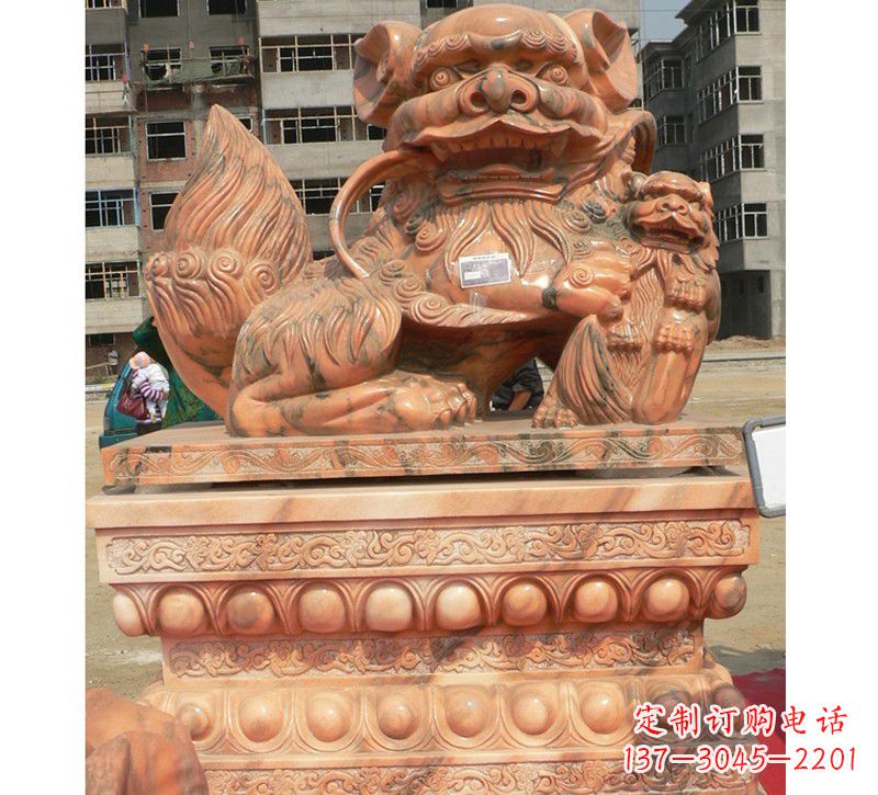 温州晚霞红南方石狮子