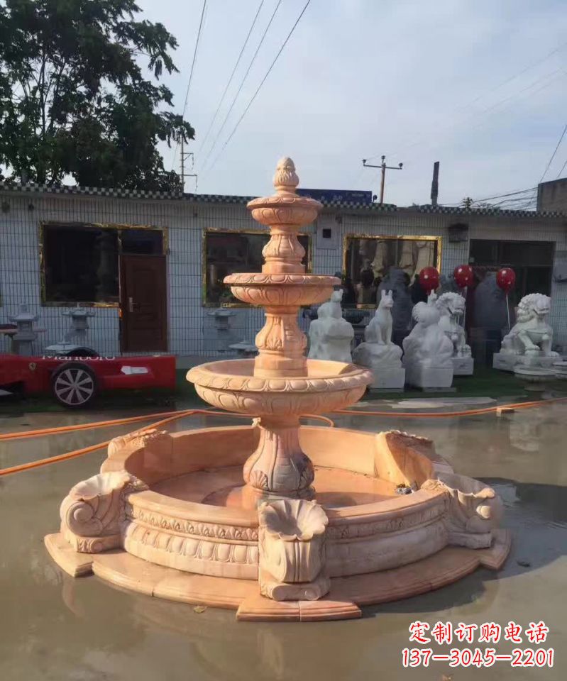 温州晚霞红欧式流水喷泉
