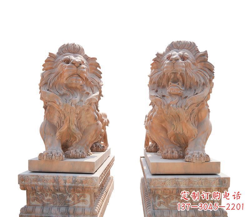 温州晚霞红欧式狮子雕塑