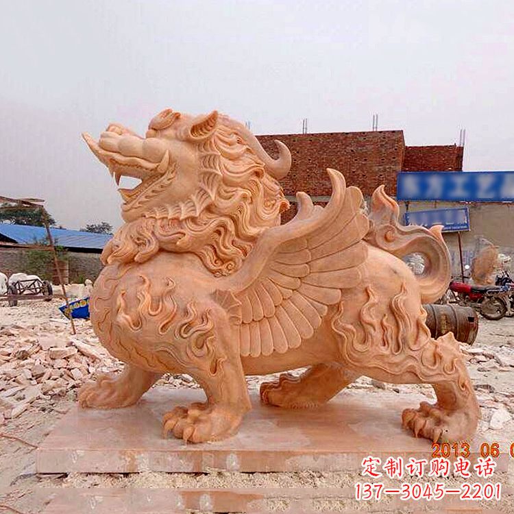 温州晚霞红貔貅雕塑