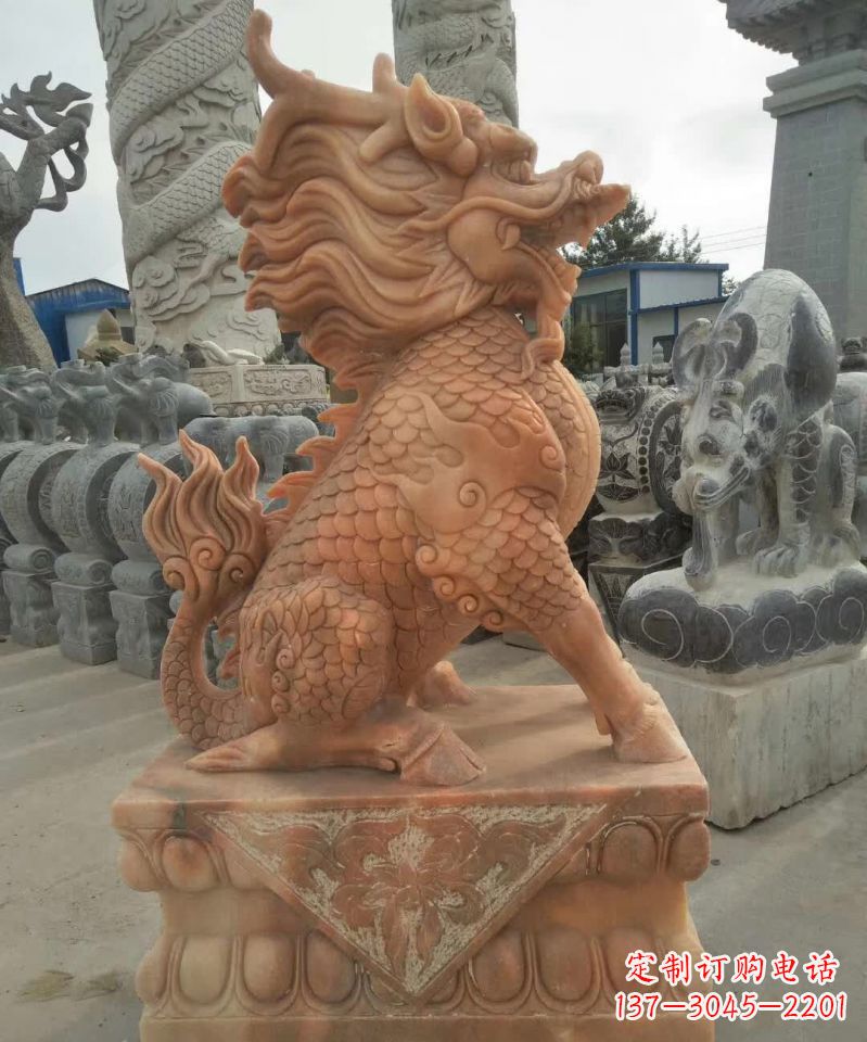 温州晚霞红麒麟雕塑1