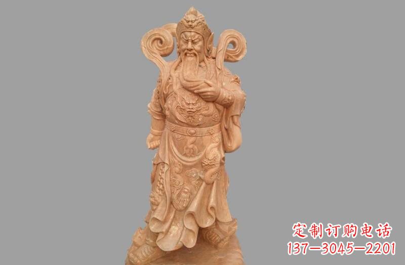 温州晚霞红武财神关公雕像