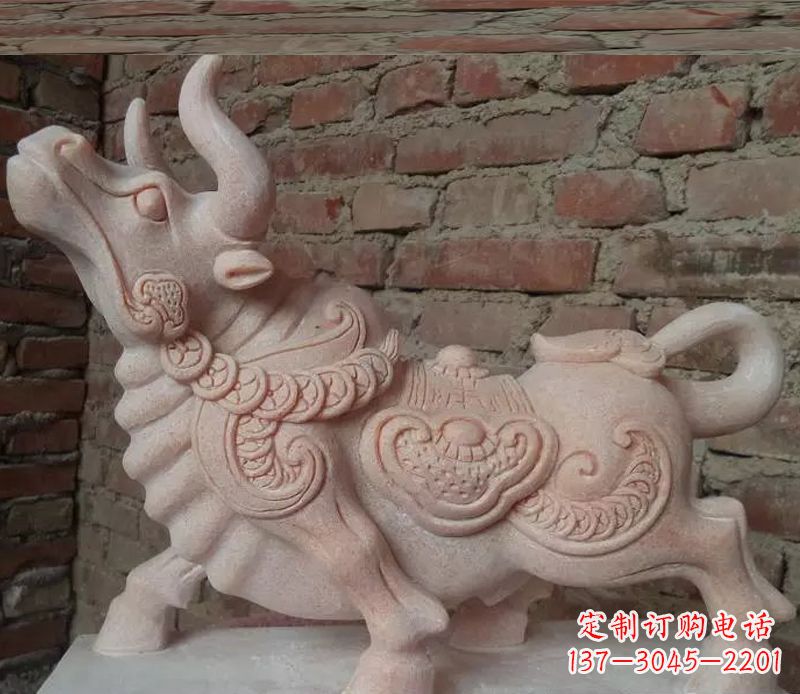 温州晚霞红小牛雕塑
