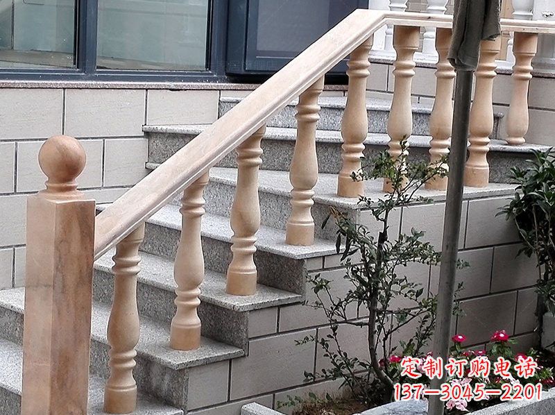 温州晚霞红小区栏杆石雕