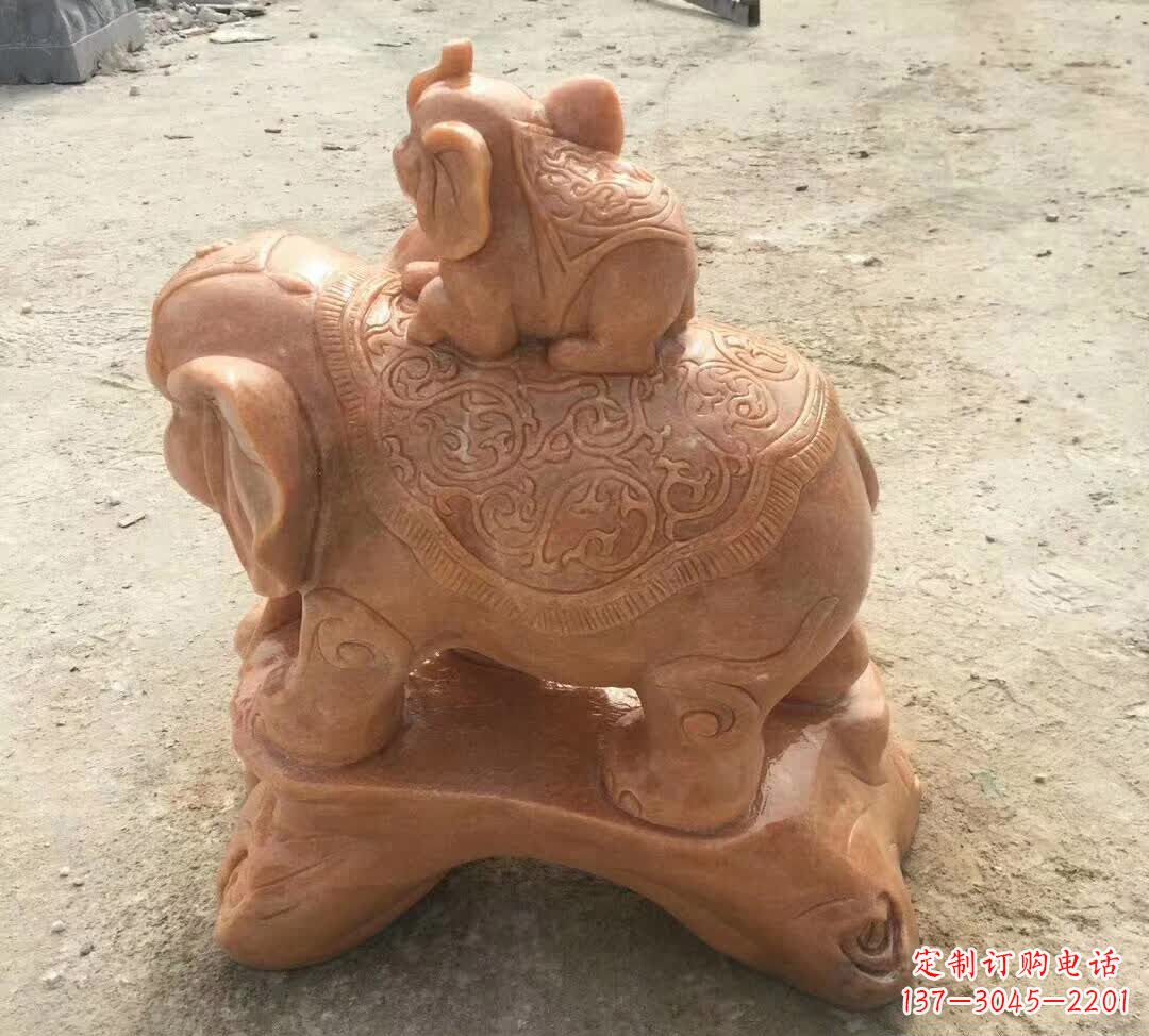 温州晚霞红小象招财动物