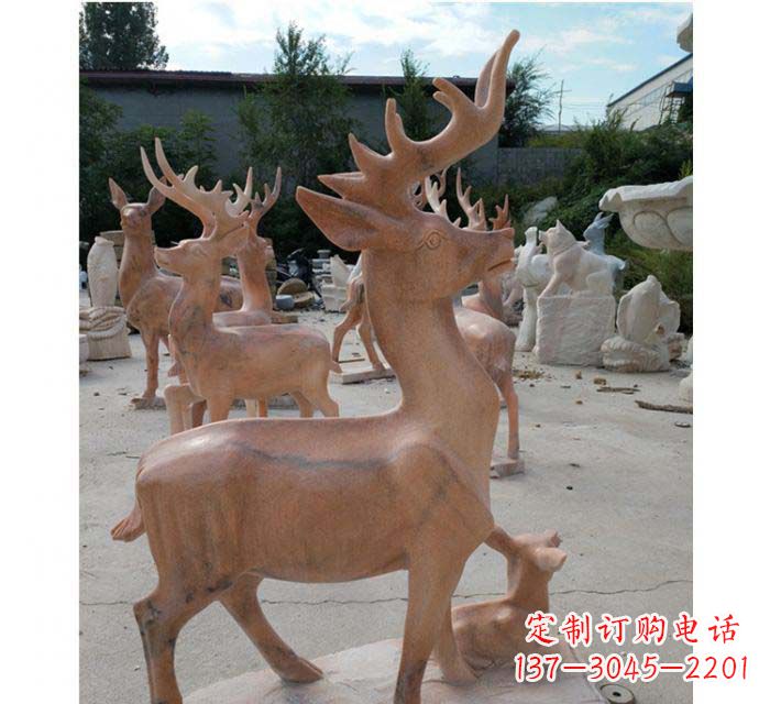温州晚霞红驯鹿动物公园石雕