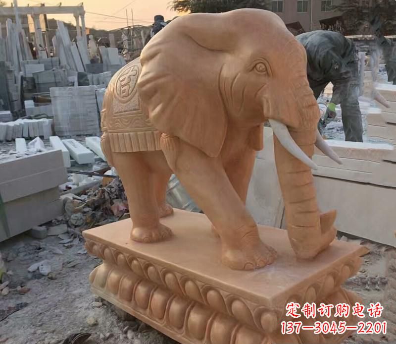 温州晚霞红元宝招财大象