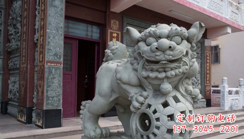 温州网球狮石雕南方狮子雕塑