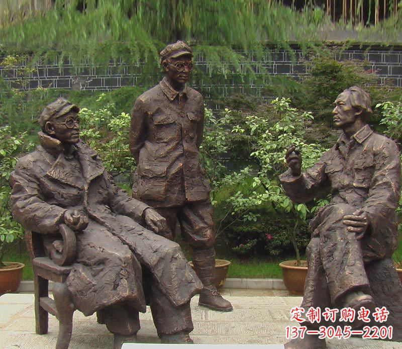 温州伟人毛泽东刘伯承铜雕