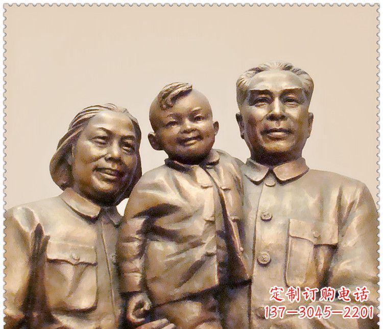 温州伟人周恩来一家铜雕