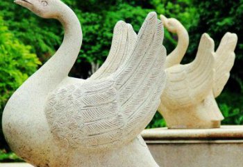 温州高雅优美的砂岩天鹅雕塑