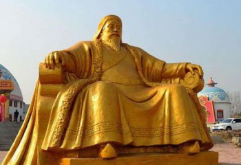 温州雕刻古代传奇军事家成吉思汗铜雕像