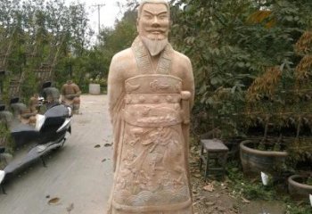 温州中领雕塑：以秦始皇晚霞红石雕像闻名