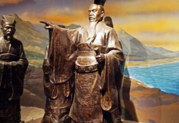 温州中领雕塑-精美秦始皇大型铜雕像
