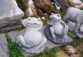 温州别具一格的青石青蛙喷水雕塑
