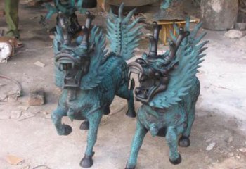 温州追求完美的青铜麒麟雕塑