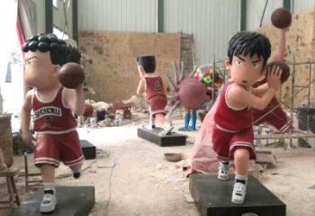 温州全民健身卡通打篮球人物雕塑