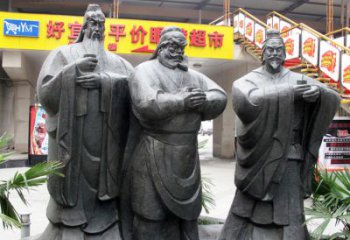 温州铭记经典：三国英雄关羽雕塑