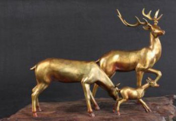 温州三只小鹿公园动物铜雕，把自然气息带回家