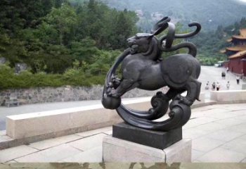 温州神兽白虎铜雕塑，雕刻出传统中国文化之精髓
