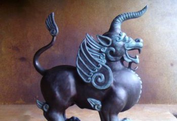 温州传承中国神兽文化的独角兽铜雕塑