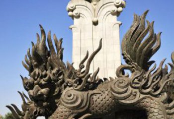 温州中领雕塑：神兽火麒麟铜雕定制