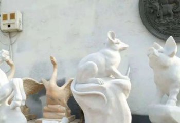 温州独具个性的汉白玉老鼠石雕