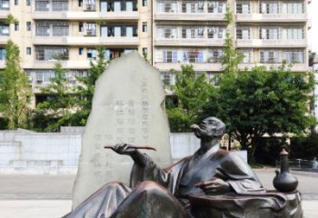 温州尊贵古朴的古代诗人情景雕塑——杜甫雕塑