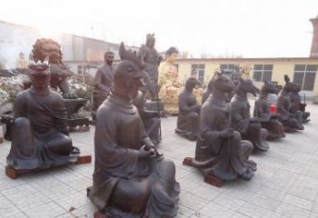 温州定制十二生肖头像铜雕