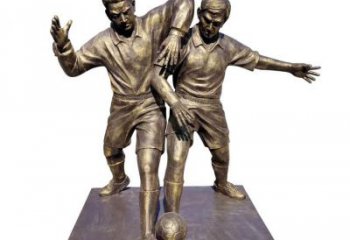 温州踢足球人物铜雕