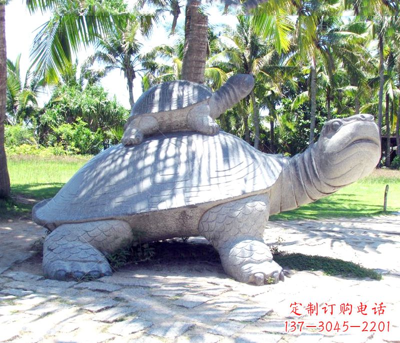 温州乌龟母子石雕
